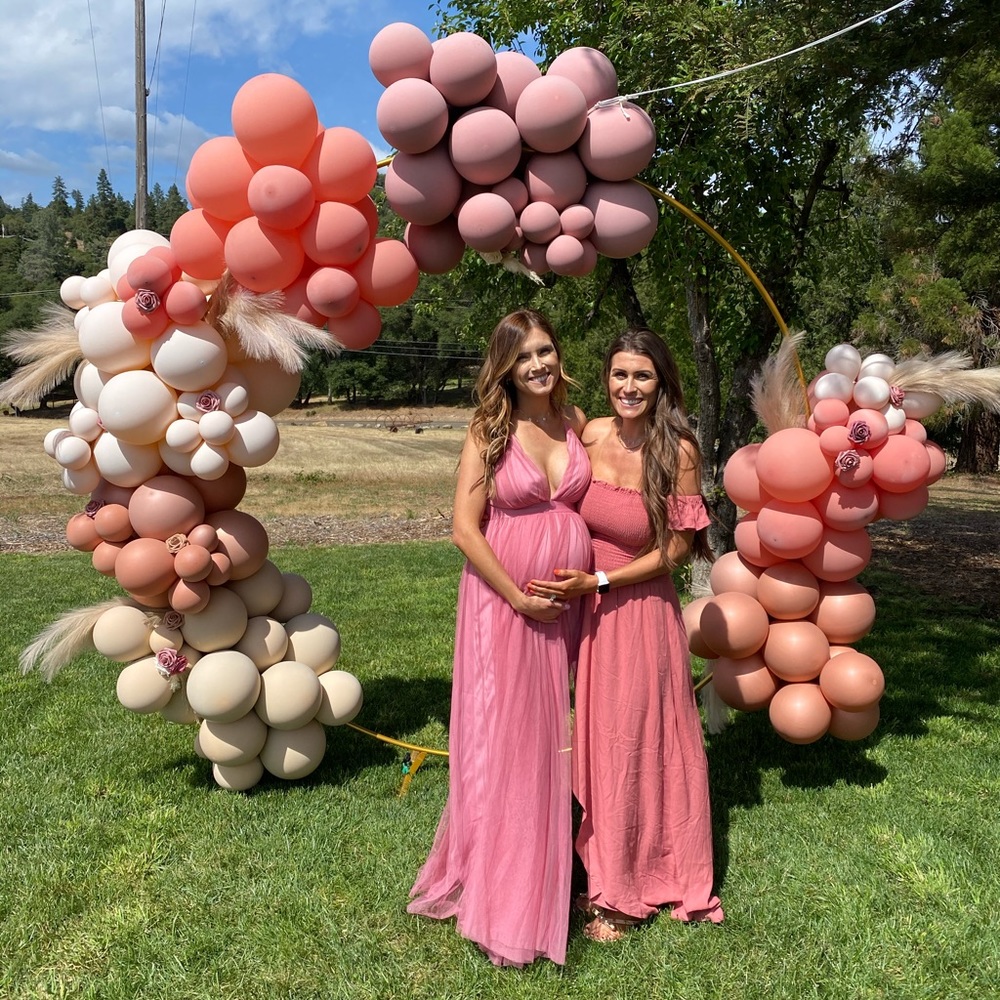 Vici pink maxi dress with tulle